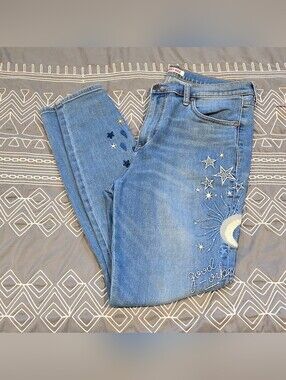 Johnny Was Midrise Skinny Jeans Good Vibes Only Size 29